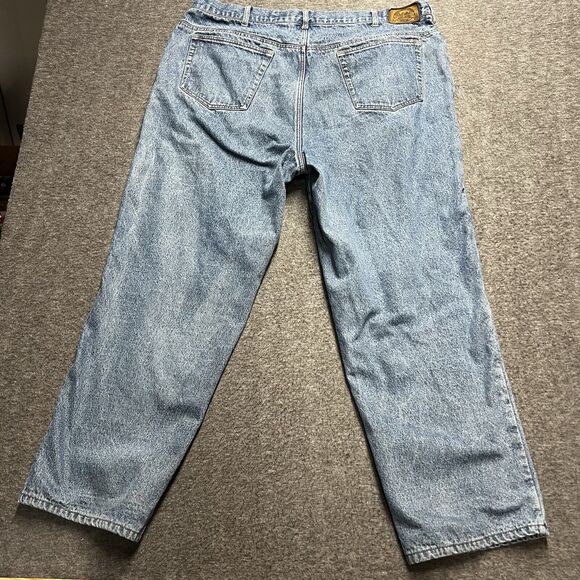 Cabelas Outdoor Gear Flannel Lined Jeans Mens 44 x 32 ( 41X30) Blue Straight Leg - Picture 4 of 8